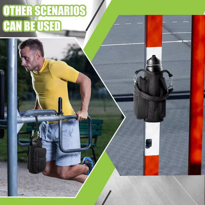 Magnetic Water Bottle Holder with Phone Pocket & Shoulder Strap - Perfect for Gym and Outdoor Activities!